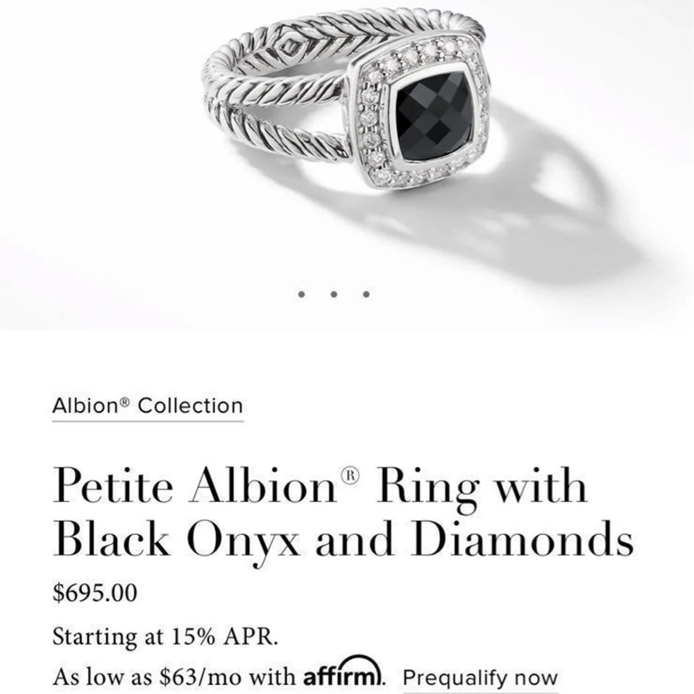 David Yurman Petite Albion Onyx Ring